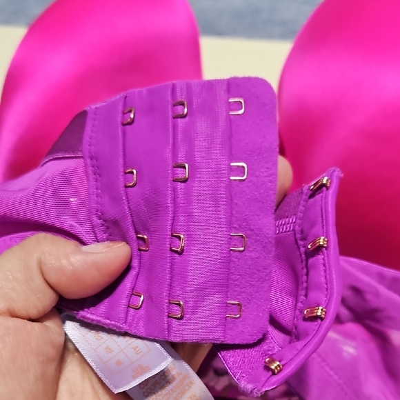 Vibrant Pink and Purple Floral Lace Bra - Picture 2 of 10